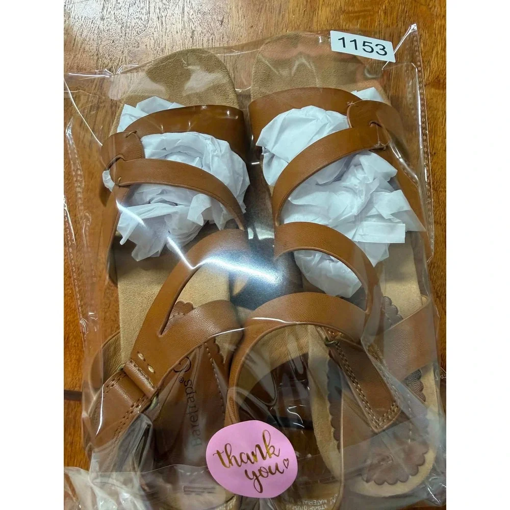 Baretraps Women's 9M Freesia Cognac Brown Strappy Cork Wedge Sandals BTS20-10705